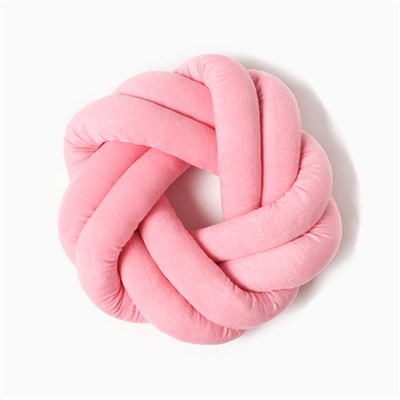 Подушка-узел «Этель», d=33 см, цвет розовый, велюр