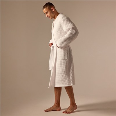 Халат вафельный мужской SL HOME: Boho «Блан де Блан», размер S, хлопок 100%, белый