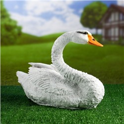 Садовая фигура из полистоуна «Лебедь плывёт», 46×26 см