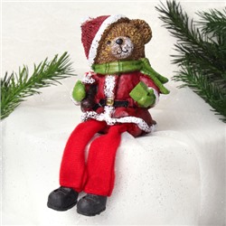 Фигурка Мишка 18 см висячие ножки / BEAR209-AB /уп 60/Новый год