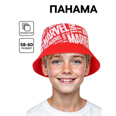 Панама, размер 58-60, красно-белый Марвел