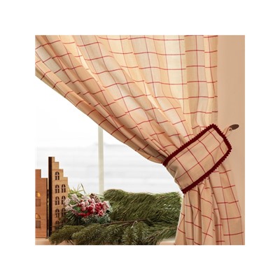 Шторы для кухни с подхватами «Этель» Bright cage, 150×180 см, комплект - 2 шт., 100% хлопок