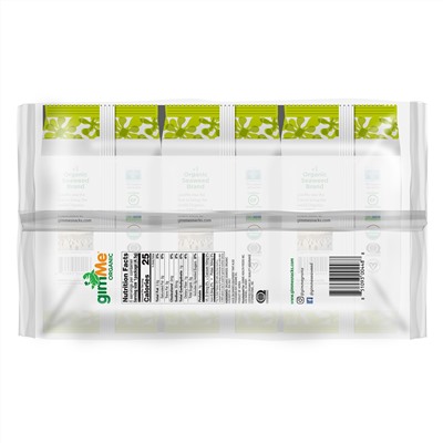 gimMe, Premium Roasted Seaweed, Sea Salt & Avocado Oil, 6 Pack. 0.16 oz (4.5 g) Each