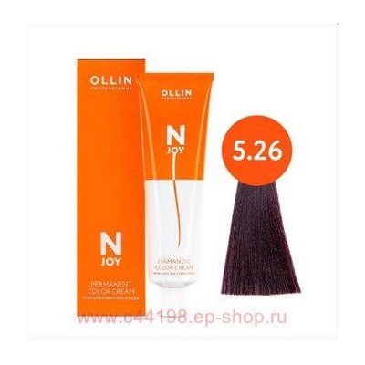 OLLIN "N-JOY" 5/26 – светлый шатен фиолетово-красный, перманентная крем-краска для волос 100мл