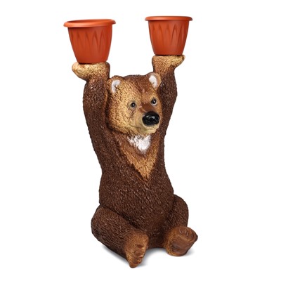 Садовая фигура из гипса «Медведь большой с кашпо», 75×30×40 см