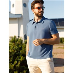 Футболка-поло из фактурного трикотажа