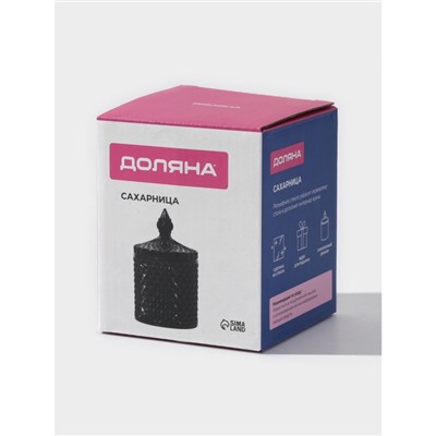 Сахарница Доляна «Малифисента», 280 мл, 8.5×14 см, стекло, чёрная