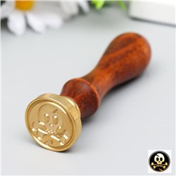 Печать для сургуча с деревянной ручкой «Череп и кости», 9×2.5×2.5 см