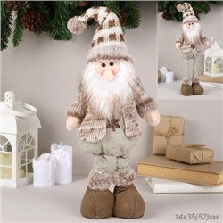 Новогоднее украшение Дед мороз на телескопических ножках 35-52 см / NA108-1 /уп 60/745037