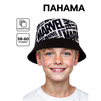 Панама, размер 58-60, чёрно-белый Марвел
