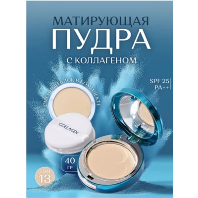 Увлажняющая коллагеновая пудра со сменным блоком, тон 13