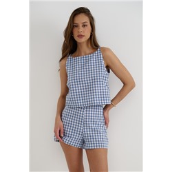 Шорты  SRT25_02_Blue Checkers/Голубой, белый