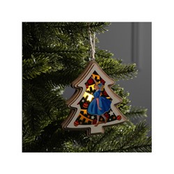 Подвеска световая «Девочка с игрушками», 11×12 см, от батареек LR41×3, свечение тёплое белое