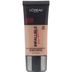 L'Oreal, Тональная основа Infallible Pro-Matte, оттенок Soft Sable 111, 30 мл