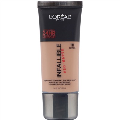L'Oreal, Тональная основа Infallible Pro-Matte, оттенок Soft Sable 111, 30 мл