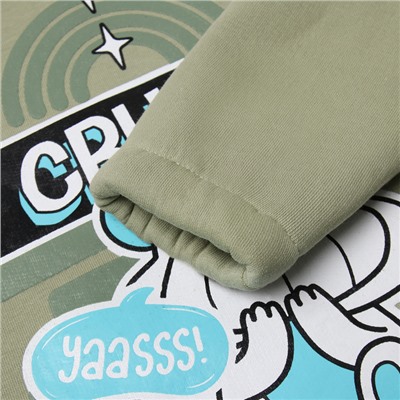 Толстовка (худи) детская MINAKU: CRUSH, оливковая, рост 104 см