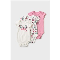 Боди детское трикотажное для девочек, 3 шт в комплекте PLAYTODAY, 1240124