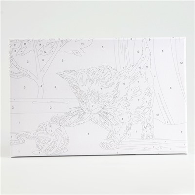 Картина по номерам на холсте с подрамником «Котёнок с клубком», 30×20 см