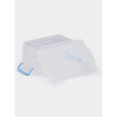 Контейнер пищевой, 1.5 л, 21×14×10 см, пластик, прямоугольный, прозрачный, ручки МИКС