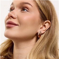 Серьги ювелирная бижутерия коллекция "Дубай", покрытие позолота, вставка: янтарь искусственный, арт.414.061