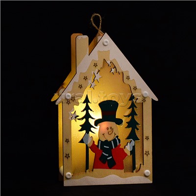 Новогоднее украшение "Дедушка Мороз" 20*13,8см, со светом, в пакете