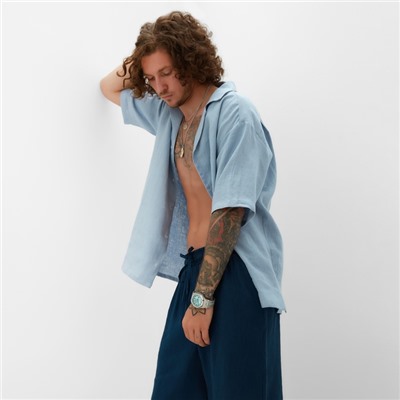 Рубашка мужская с коротким рукавом, MIST размер 54, голубая