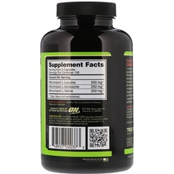 Optimum Nutrition, BCAA 1000 Caps, большая упаковка, 1 г, 200 капсул