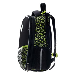 Рюкзак каркасный Hatber Ergonomic Classic «Влад А4», 37×29×17 см, чёрный/жёлтый NRk_71008