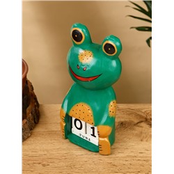 Календарь настольный «Лягушка», 10×6.5×21 см, дерево, зелёный