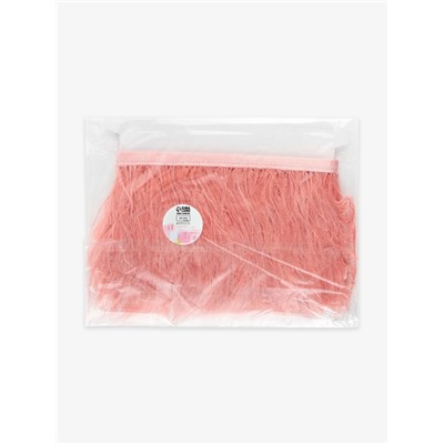 Перья страуса декоративные, на ленте, 8-10 см, 5±0.5 м, тёмно-бежевые