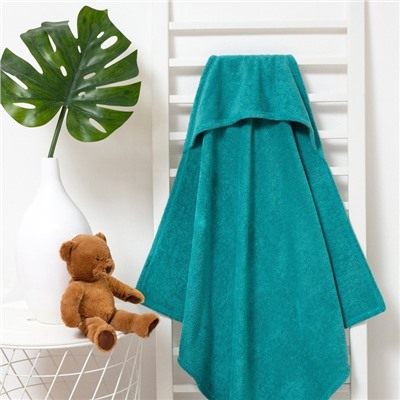 Полотенце уголок махровое Крошка Я 85×85 см, цвет голубая трава, 100% хлопок, 320 г/м