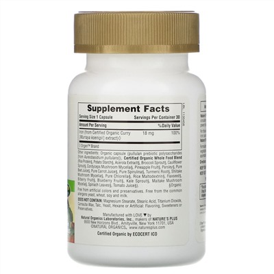 Nature's Plus, Источник жизни Сад, Железо, 30 веганских капсул