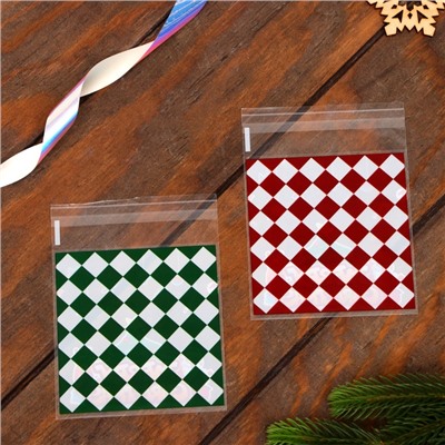 Пакет подарочный новогодний БОПП с липкой лентой, «Праздничное настроение», 10×11+3 см