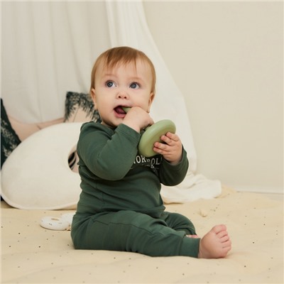 Костюм детский (штанишки, кофточка) «Крошка Я. Еловые веточки», рост 62-68 см, зелёный