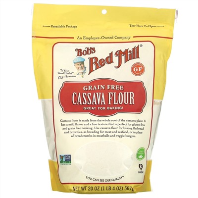 Bob's Red Mill, мука из кассавы, беззерновая, 567 г (20 унций)