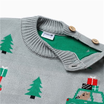 Костюм для мальчика (джемпер, штаны) вязаный «Крошка Я. Машинки», рост 68-74 см