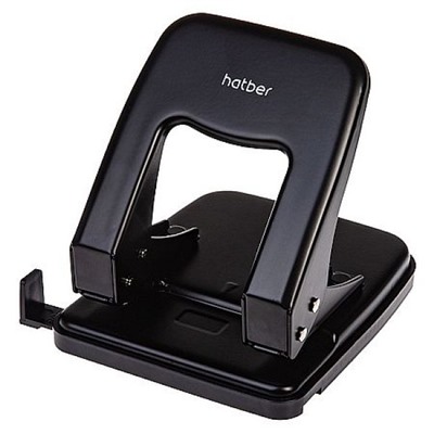 Дырокол на  40 л. металл "Record" черный ,с линейкой 092225 Хатбер