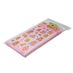 Наклейки 95х220 мм лазерные "Капибара" микс 12 дизайнов 77428 Centrum