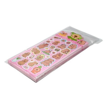 Наклейки 95х220 мм лазерные "Капибара" микс 12 дизайнов 77428 Centrum