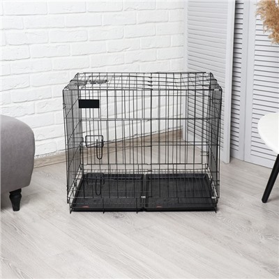 Клетка для собак 70×50×60 см, чёрная