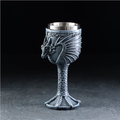 Бокал средневековый «Драконий камень», 200 мл, 7.3×19 см, нержавеющая сталь, серый