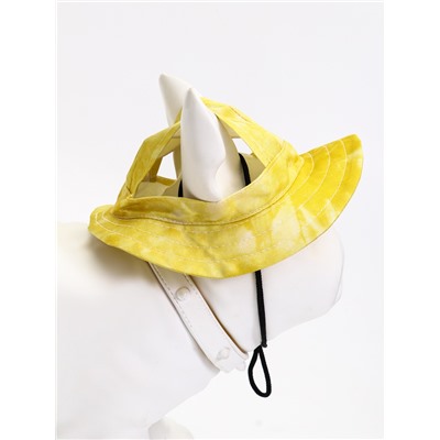 Панама для собак и кошек, размер L, ОГ - 42 см, вес 15-45 кг, жёлтая