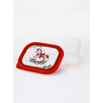 Ланч - бокс прямоугольный «Новогодняя лошадка», 500 мл