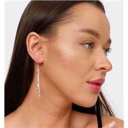 Серьги длинные висячие с шариками, покрытие посеребрение, №013029, арт. 001.318