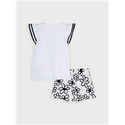 Комплект детский трикотажный для девочек: фуфайка (футболка), шорты