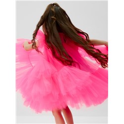 Платье нарядное для девочки KAFTAN, с пышной юбкой, рост 86-92, ярко-розовое