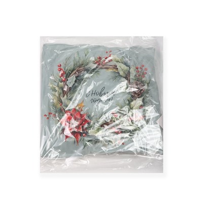 Подушка декоративная новогодняя «Этель. Венок: С Новым годом», 40×40 см, велюр