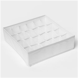 Органайзер для хранения белья LaDо́m, 24 ячейки, 32×32×10 см, белый