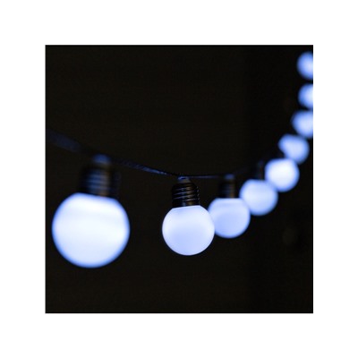 Гирлянда «Нить», 2.7 м, с насадками «Белые шары», уличная, IP44, 10 LED, 8 режимов, солнечная батарея, тёмная нить, свечение белое