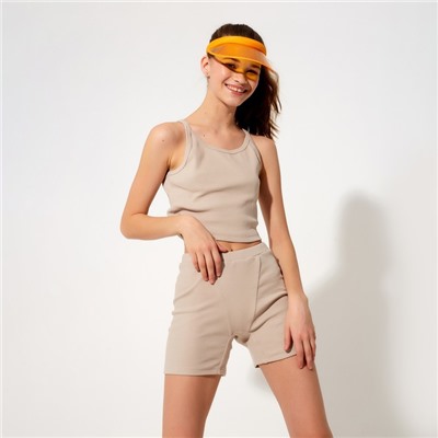 Топ на бретелях женский MINAKU: Basic line, бежевый, размер 42